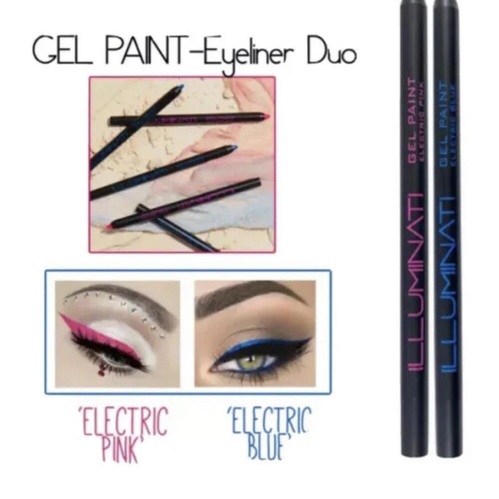 ILLUMINATI Gel Paint Electric PINK & BLUE DUO Eyeliner SET $42